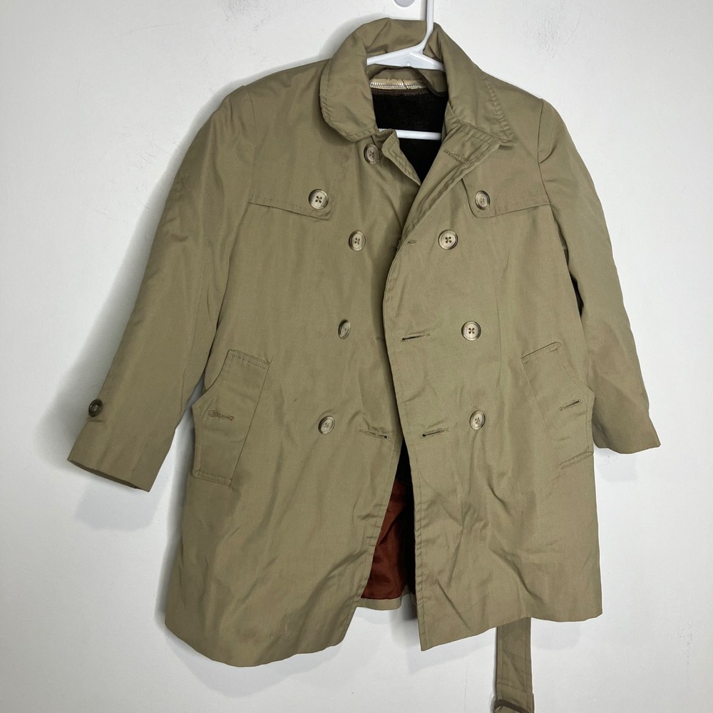 Vintage double breasted kids‎ coat the four seasons by solitaire zip out liner